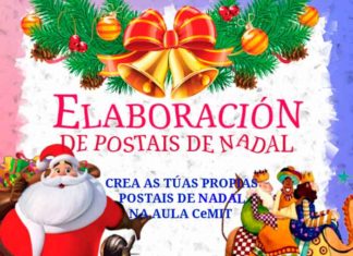 Elaboración de postais de Nadal na aula CeMIT