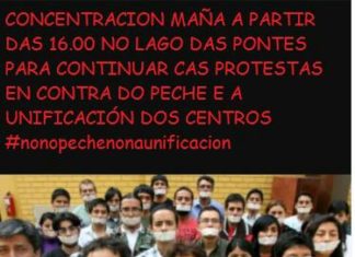 En defensa do CIP Monte Caxado. Concentración no lago.