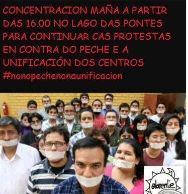 En defensa do CIP Monte Caxado. Concentración no lago.