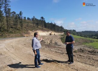 Avanzan as obras de ampliación da estrada DP 1802 ao seu paso polos núcleos de Goente, A Faeira e San Pedro de Eume