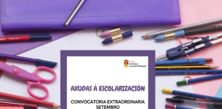 AXUDAS ÁS FAMILIAS PARA ESCOLARIZACIÓN DOS SEUS FILLOS/AS CONVOCATORIA EXTRAORDINARIA DE SETEMBRO