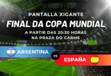 AS PONTES VIVIRÁ A FINAL DO MUNDIAL NUNHA PANTALLA XIGANTE NA PRAZA DO CARMEN